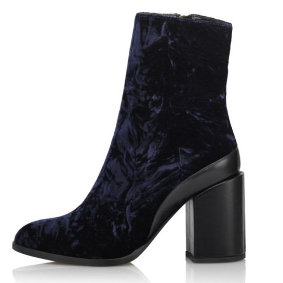 Dear Frances Shoes - DEAR FRANCES - Blue Velvet Spirit Boots NWOT